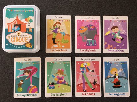 Buy Jeu des 7 familles sur le thème du Cirque Un jeu de cartes qui