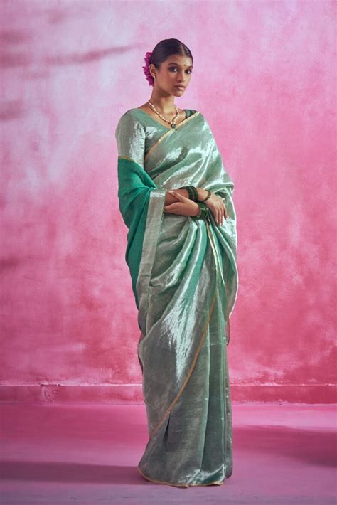 Clover Metallic Sari Anavila