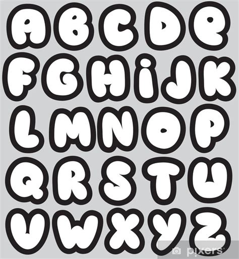 Sticker Graffiti Font Alphabet Different Letters Vector Pixers Hk