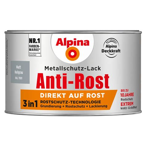 Alpina Metallschutz Lack Anti Rost Hellgrau Matt Ml Kaufen Bei Obi