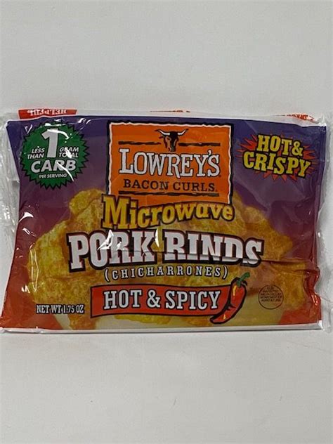 Lowrey S Bacon Curl Microwave Pork Rinds Hot N Spicy Lo Carb U