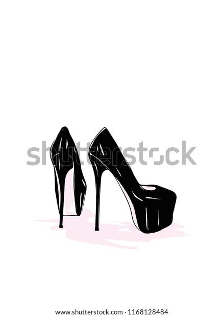 Pair High Heel Shoes Fashion Illustration Stock Vector Royalty Free 1168128484 Shutterstock