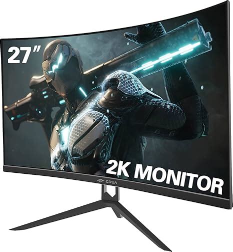 CRUA Monitor Curvado Para Juegos De 27 Pulgadas QHD 2560 X 1440P 2K