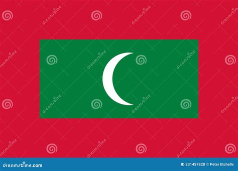 Flag Of Maldives Stock Vector Illustration Of Insignia 231457828