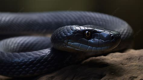 Fondo La Serpiente Negra Mira A La C Mara Mientras Se Come A La Presa