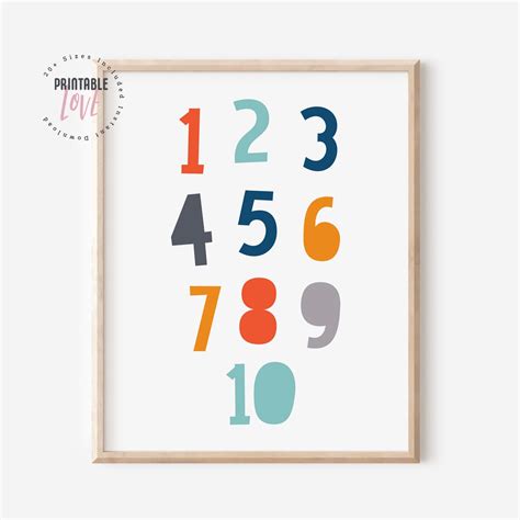 123 Numbers Print, Numbers Printable, Educational Poster, Classroom ...