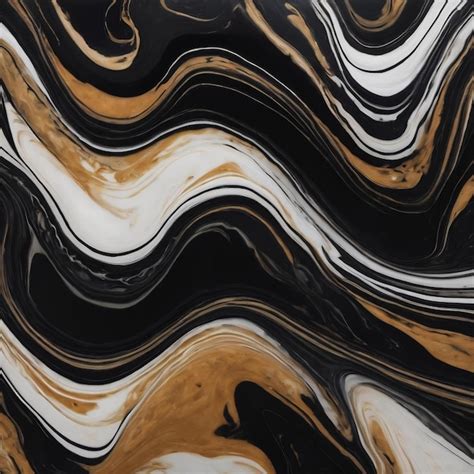 Premium AI Image Black Liquid Marble Background Abstract Flowing