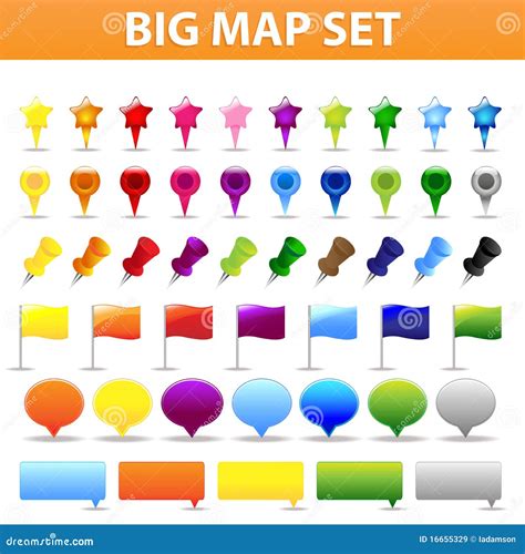 big map set vector stock vector illustration  distance