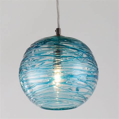 Swirling Glass Globe Mini Pendant Light Aqua Glass Globe Pendant