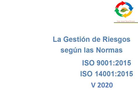 La Gestion De Riesgos Segun Iso 9001 14001 31000 2018 V 2020 Ppt