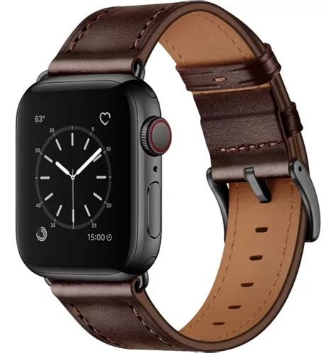 Correa Marron De Cuero Genuino Para Apple Watch Mm Cuotas Sin