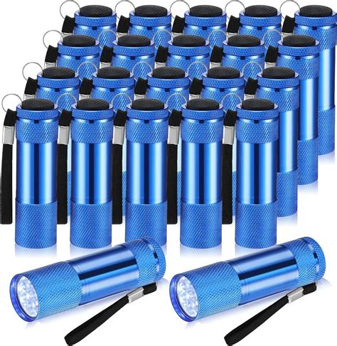 Vihose 20 Pcs Mini Flashlights Bulk Aluminum 9 Led Flashlight With