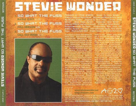 Stevie Wonder So What The Fuss 2005 CD Discogs