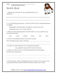 Adverbial Phrases Worksheets - Worksheets Library