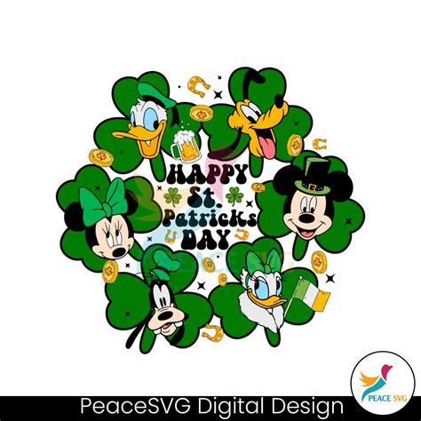 Disney Characters Friends Happy St Patricks Day Svg Peacesvg