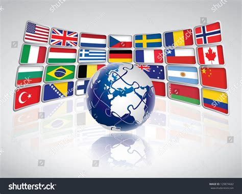 Puzzle World Concept National Flags On Stock Vector (Royalty Free ...