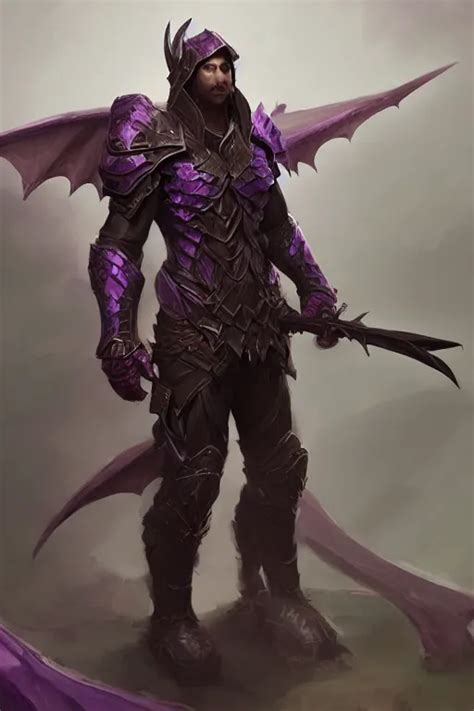 Man Hunter Dragon Inspired Armor Dragon Wings By Stable Diffusion