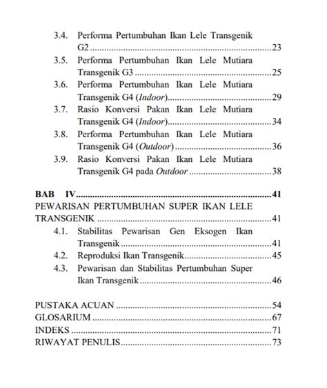 Buku Karakter Tumbuh Ikan Lele Mutiara Transgenik