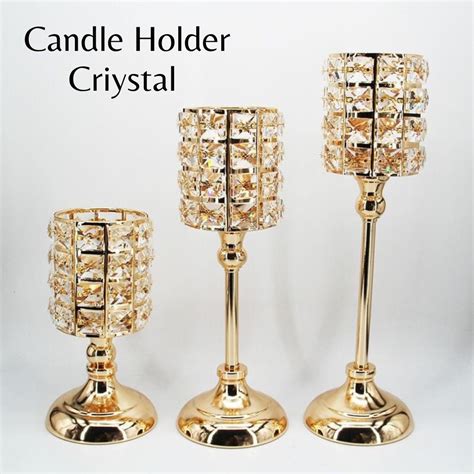 Jual Crystal Candle Holders Centerpieces Decor Wedding Table Tempat