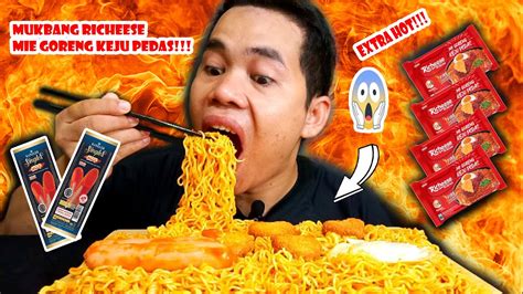 Mukbang Mie Instan Goreng Keju Pedas Recheese Extra Hot Gak Kuat