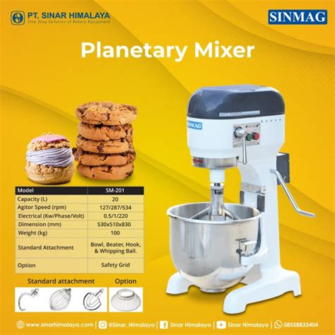 Jual SM 201 SINMAG Planetary Mixer 20 Liter Jakarta Pusat Sinar