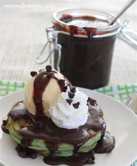 Caramel Potatoes Mint Chocolate Chip Pancakes