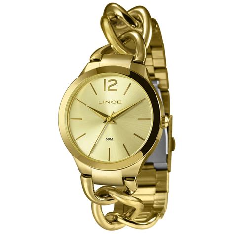 Relógio Lince Glam Feminino Analógico Dourado LRG4734L40 Mary Rommanel