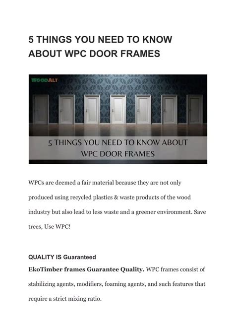 Ppt Things You Need To Know About Wpc Door Frames Powerpoint