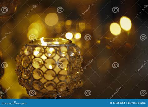 Velas Y Velas De Luz Decorativas Desenfocadas Para Fondo De Textura