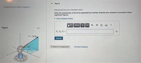 Solved Express The Force As A Cartesian Vector Enter The Chegg