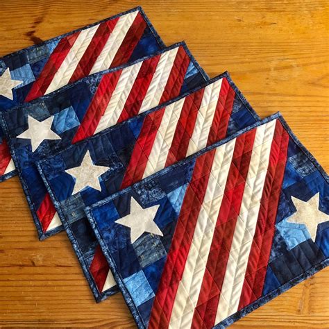 Stars And Stripes Quilted Placemats By Frednpolly In Place Mats