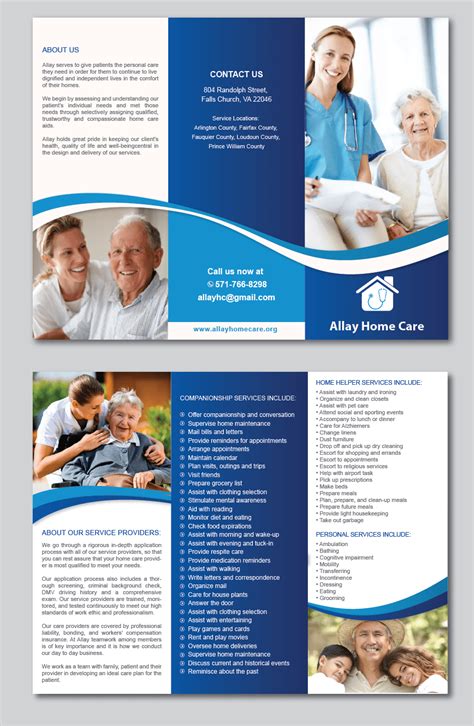 Design A Home Care Brochure Template In Sampletemplates