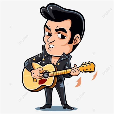 Elvis Clipart Elvis Presley Personaje De Dibujos Animados Vector Png