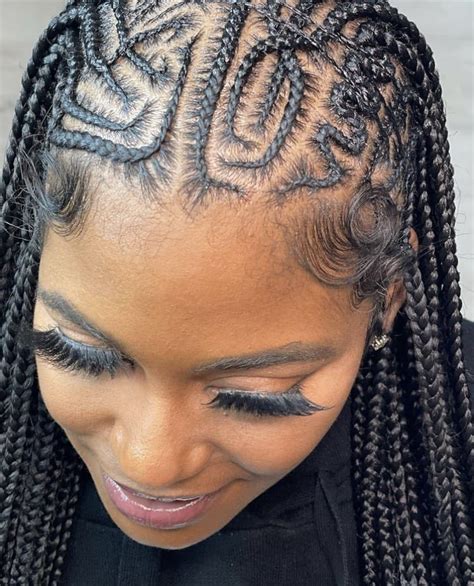 30 Half Fulani Tribal Braids Half Knotless Braids Hairstyles Braided