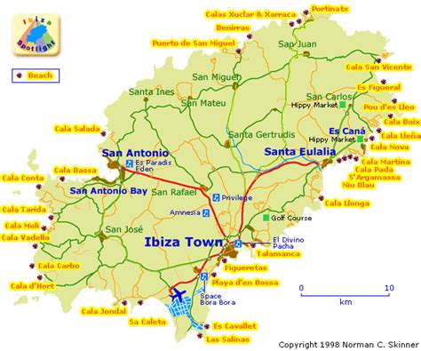 Ibiza Beach Tourist Map - Ibiza • mappery