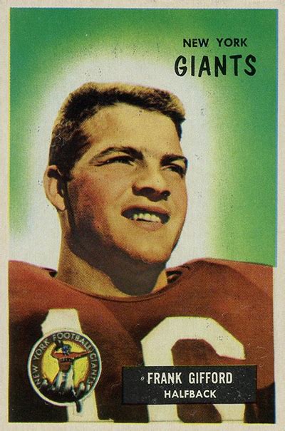 Remembering A Football Great Vintage Frank Gifford Cards Timeline