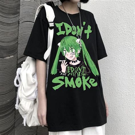 Alt Style Anime T Shirt Casual T Shirts Harajuku Outfits Shirts