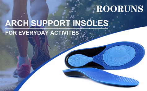 Rooruns Arch Support Plantar Fasciitis Insoles Orthotic Insoles For Flat Feet Over Pronation