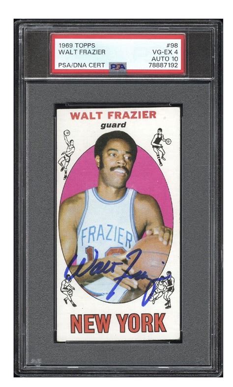 Walt Frazier Autographed Signed 1969 Topps Rc 98 PSA DNA Auto 10 Gem