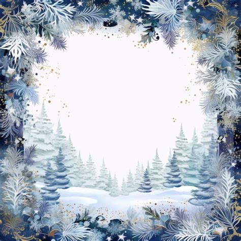 Premium AI Image | Christmas with a snowy forest in the background