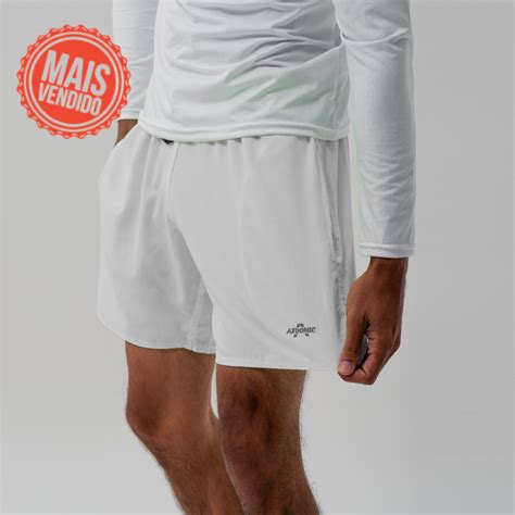 Bermuda Shorts Elastano Branco Premium Mauricinho Academia Treino