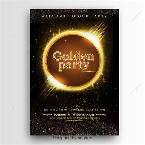 Golden Party Poster Design Template For Free Download On Pngtree