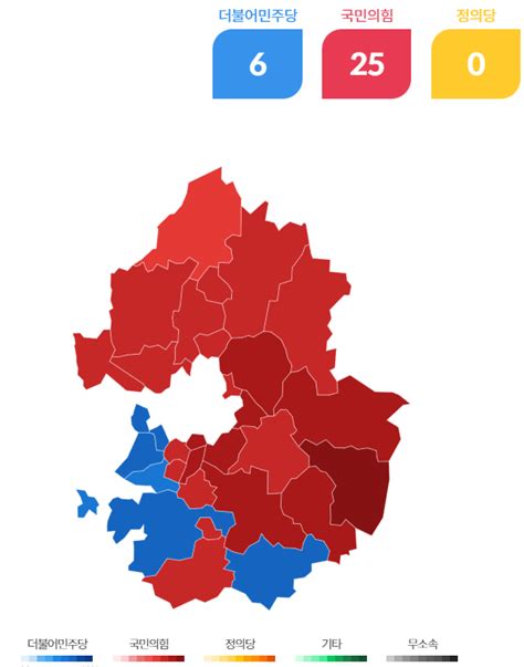 민선 8기 경기도 국민의힘 ‘붉은 바람이 압도31개 시·군서 25곳 독식 예상