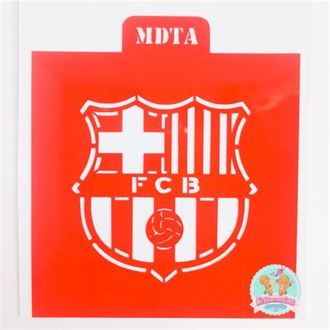 Stencil Escudo Barcelona F Tbol Mis Dulces Tentaciones Azucaradas