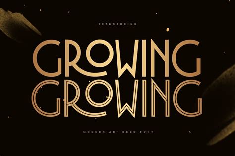 Growing Luxury Modern Art Deco Font Design Cuts