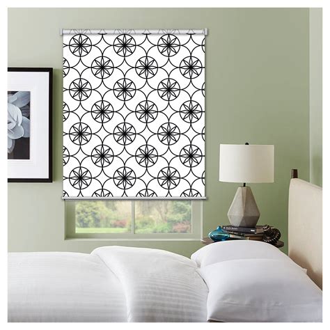 Mosaic Style Black And White Print Window Roller Shade Art Shades