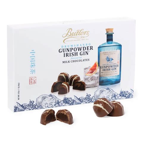 Butlers Drumshanbo Gunpowder Irish Gin Flavored Milk Chocolates: 10 ...