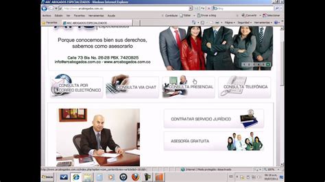 ARC ABOGADOS ESPECIALIZADOS TUTORIAL PAGINA WEB YouTube