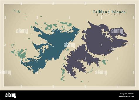 Modern Map Falkland Islands With Detailed Territory FK Stock Vector