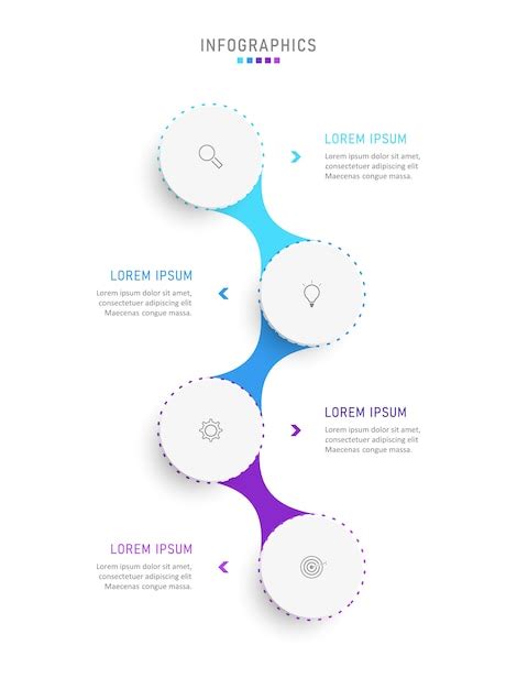 Infografik Designvorlage Mit Symbolen Und 4 Optionen Oder Schritten